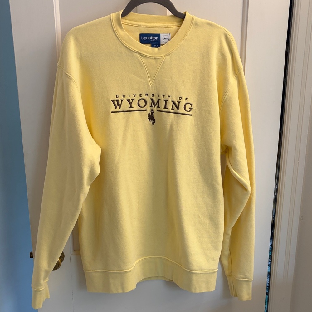 LG Pale Yellow University of Wyoming Crewneck Sweatshirt